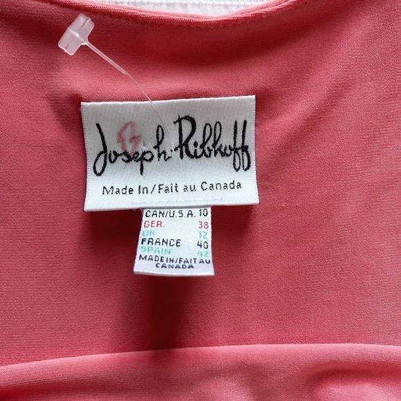 NWT JOSEPH RIBKOFF PINK SLEEVELESS SQUARE NECK STRETCH MAXI SIDE SLIT DRESS - 10 - Picture 5 of 9